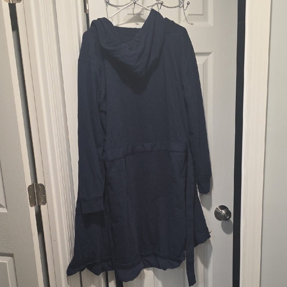 Dude Robe Navy Hooded Double Lined Robe - Picture 6 of 16